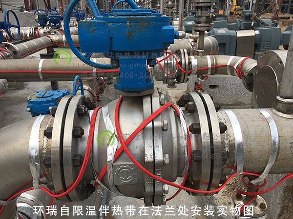 自限溫伴熱帶在法蘭處安裝實(shí)物圖